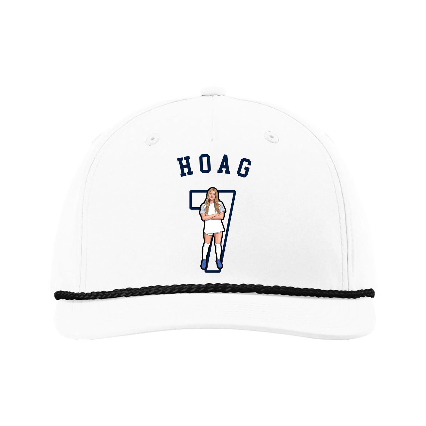 Five-Panel Classic Rope Cap — Shirsey Arch in White
