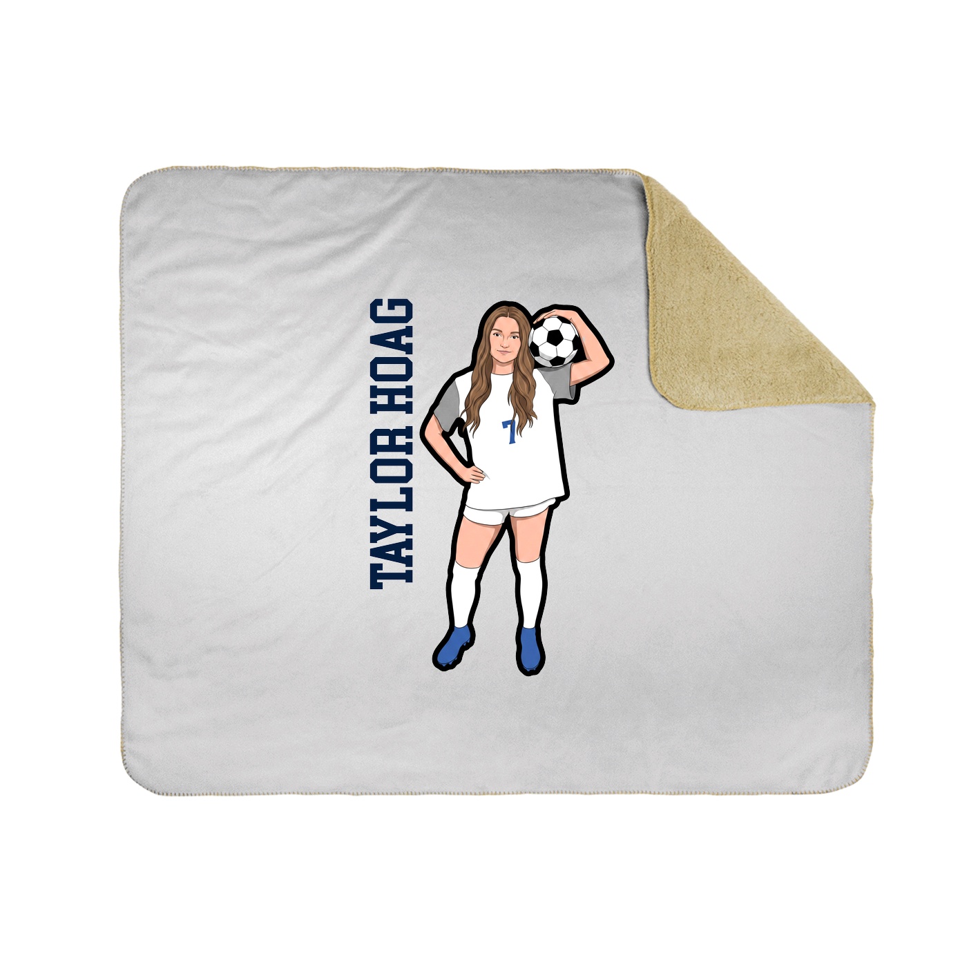 Throw Blanket — Name Vertical in White