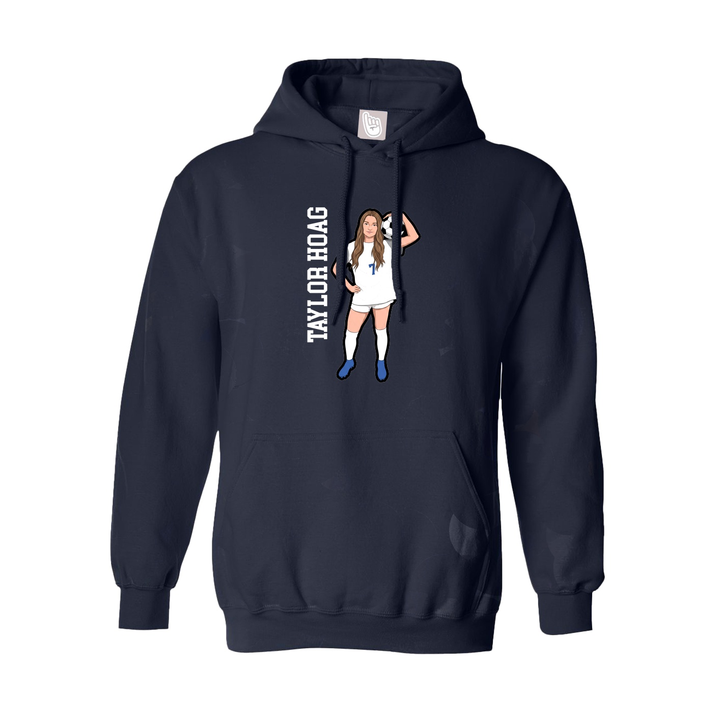 Youth Hoodie — Name Vertical in Navy