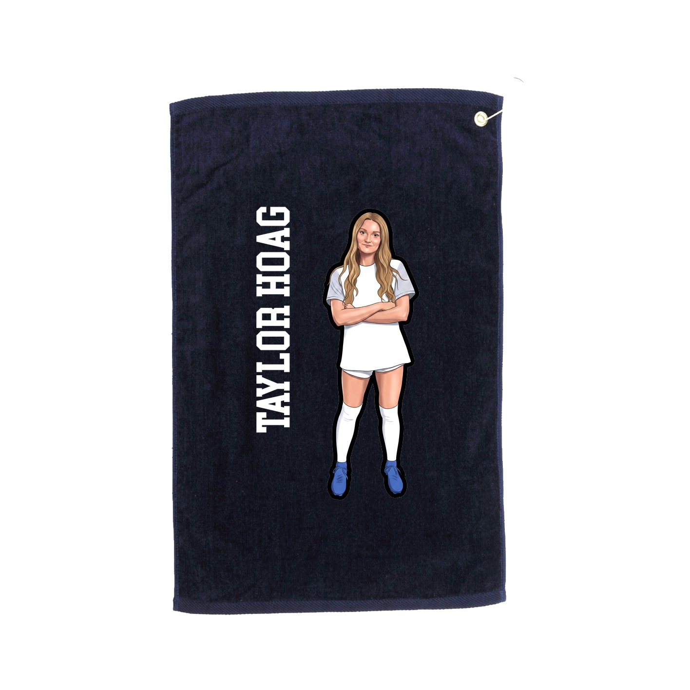 Golf Towel — Name Vertical in Navy