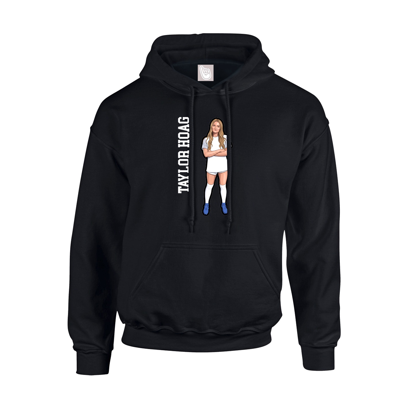 Hoodie — Name Vertical in Black