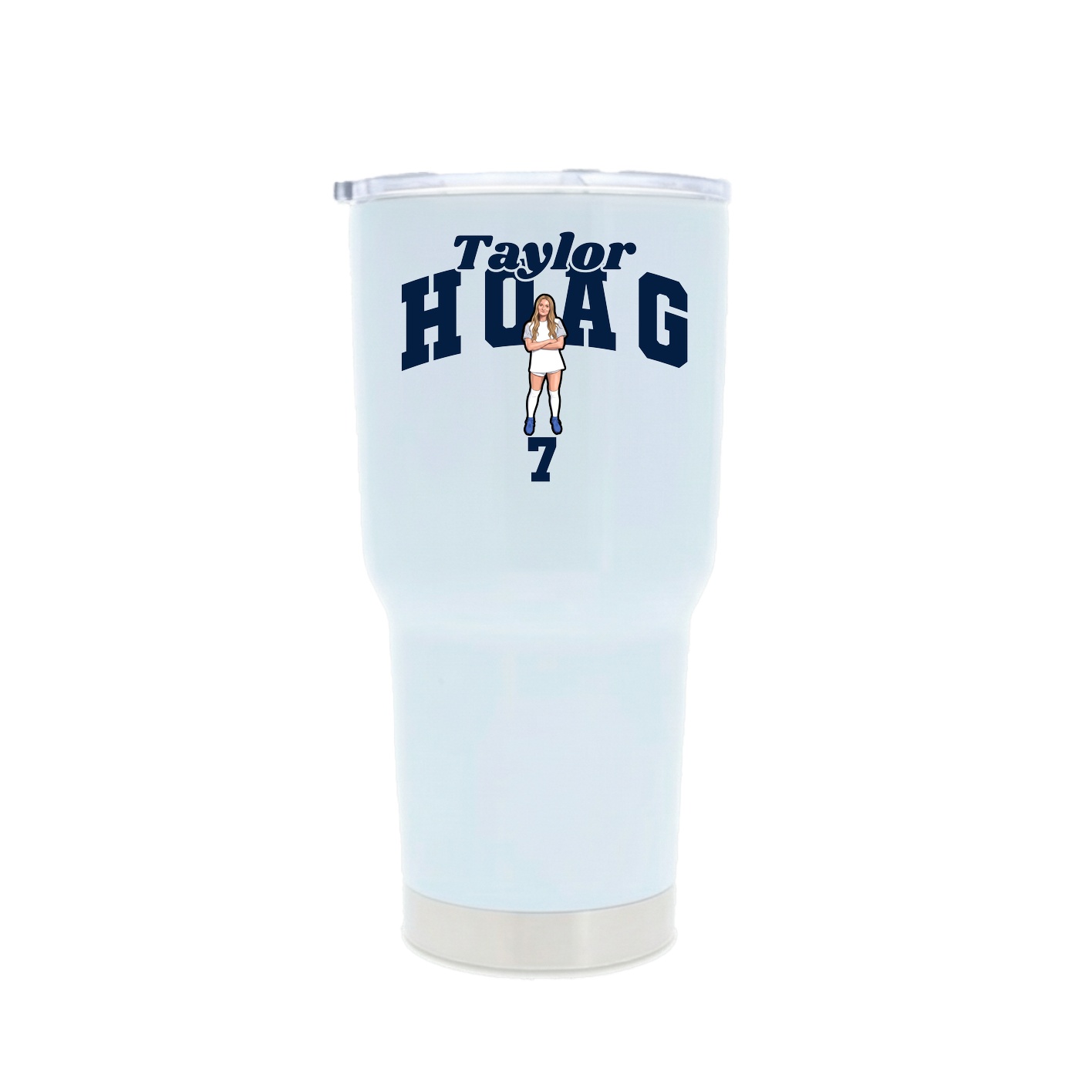 30oz Stainless Steel Tumbler — Signature Arch in White