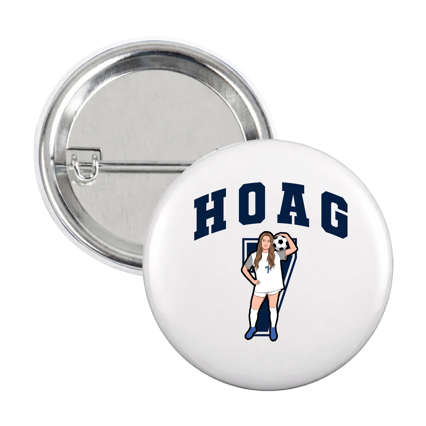 Game Day Button — Number in White