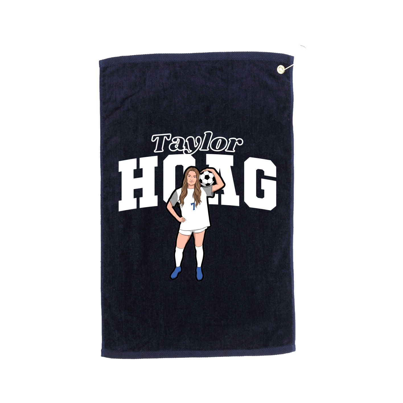 Golf Towel — Name Arch in Navy