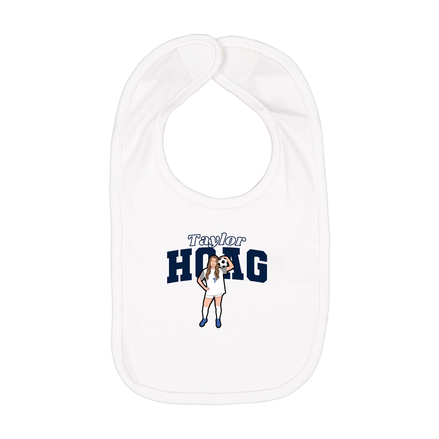 Infant Bib — Name Arch in White