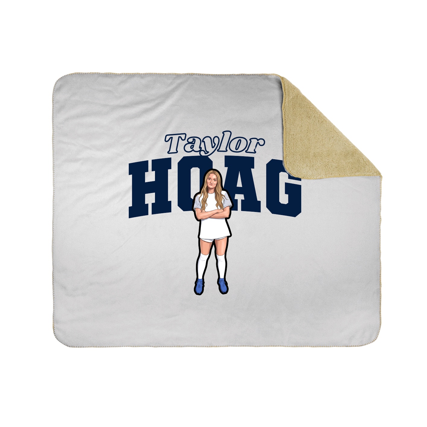 Throw Blanket — Name Arch in White