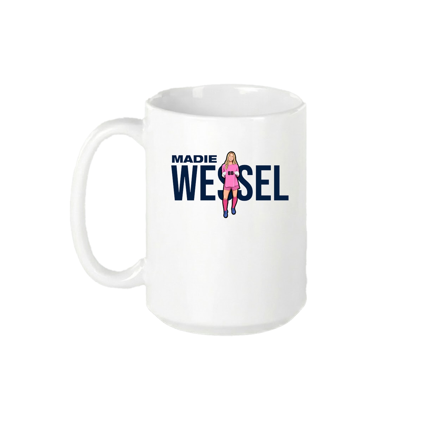 15oz Coffee Mug — Player Name in White
