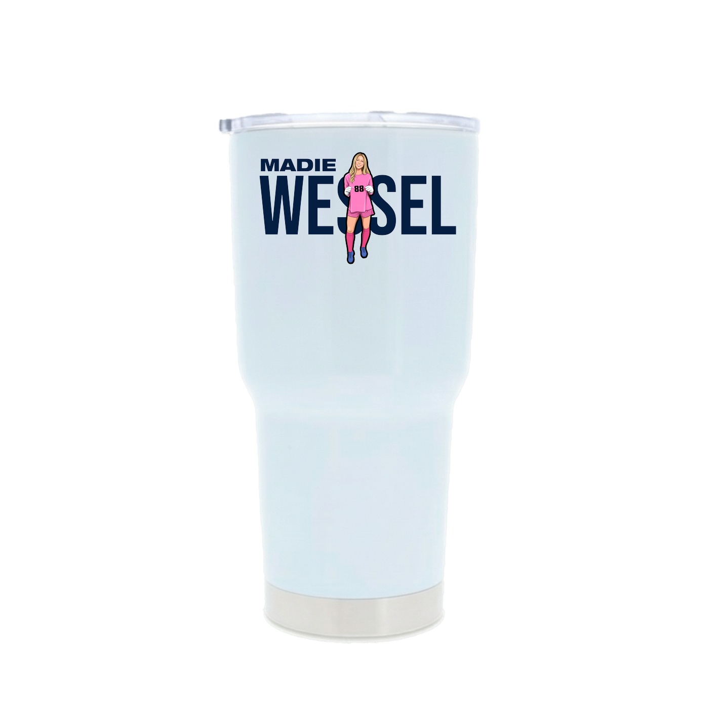30oz Stainless Steel Tumbler — Player Name in White