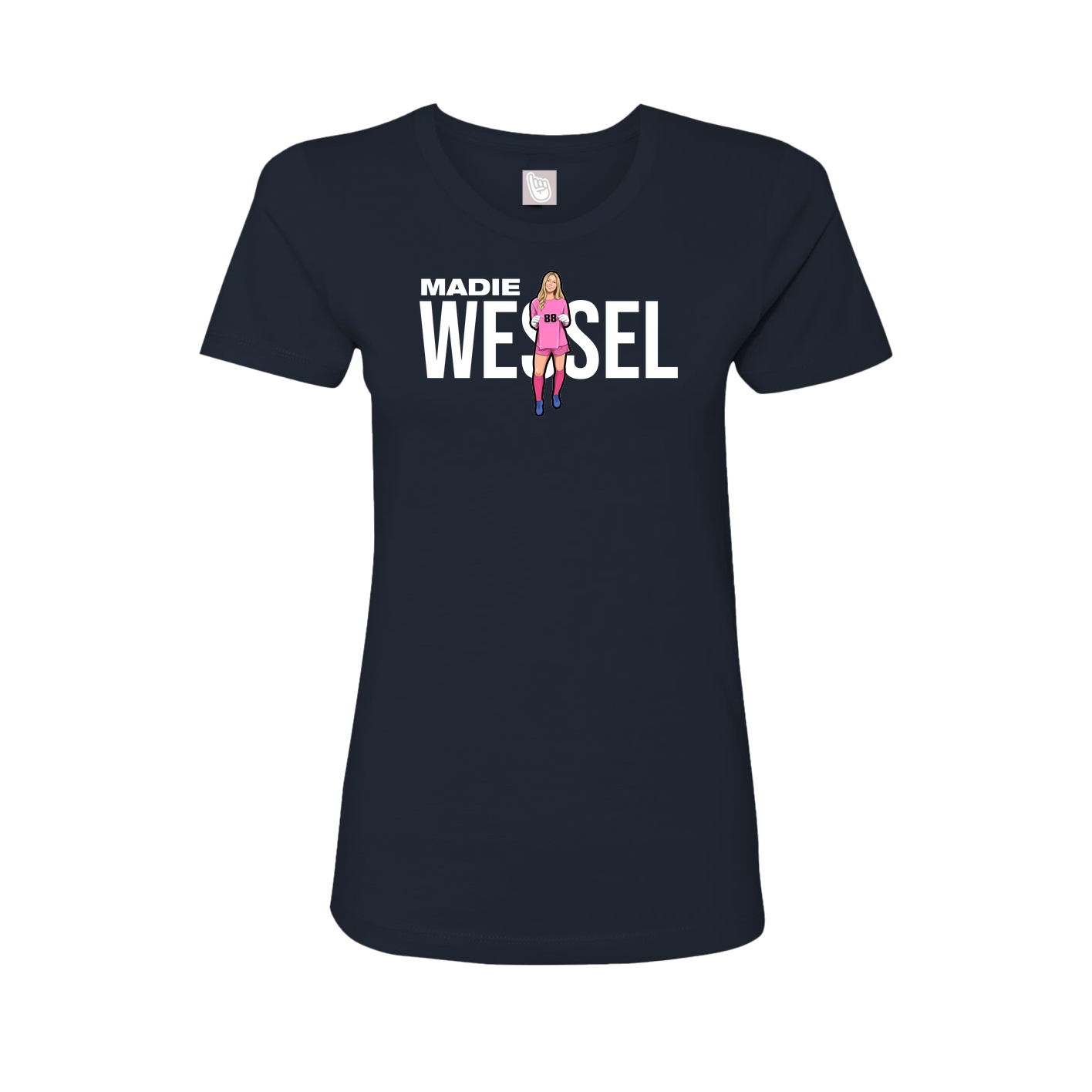 Fitted Women's Tee — Player Name in Navy