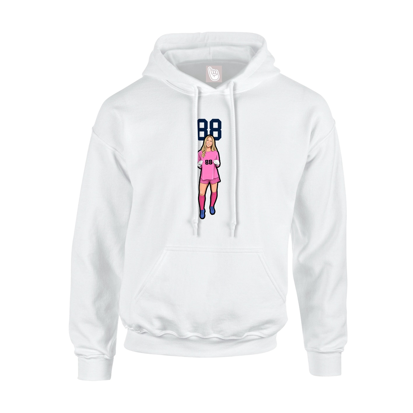 Hoodie — Number Top in White