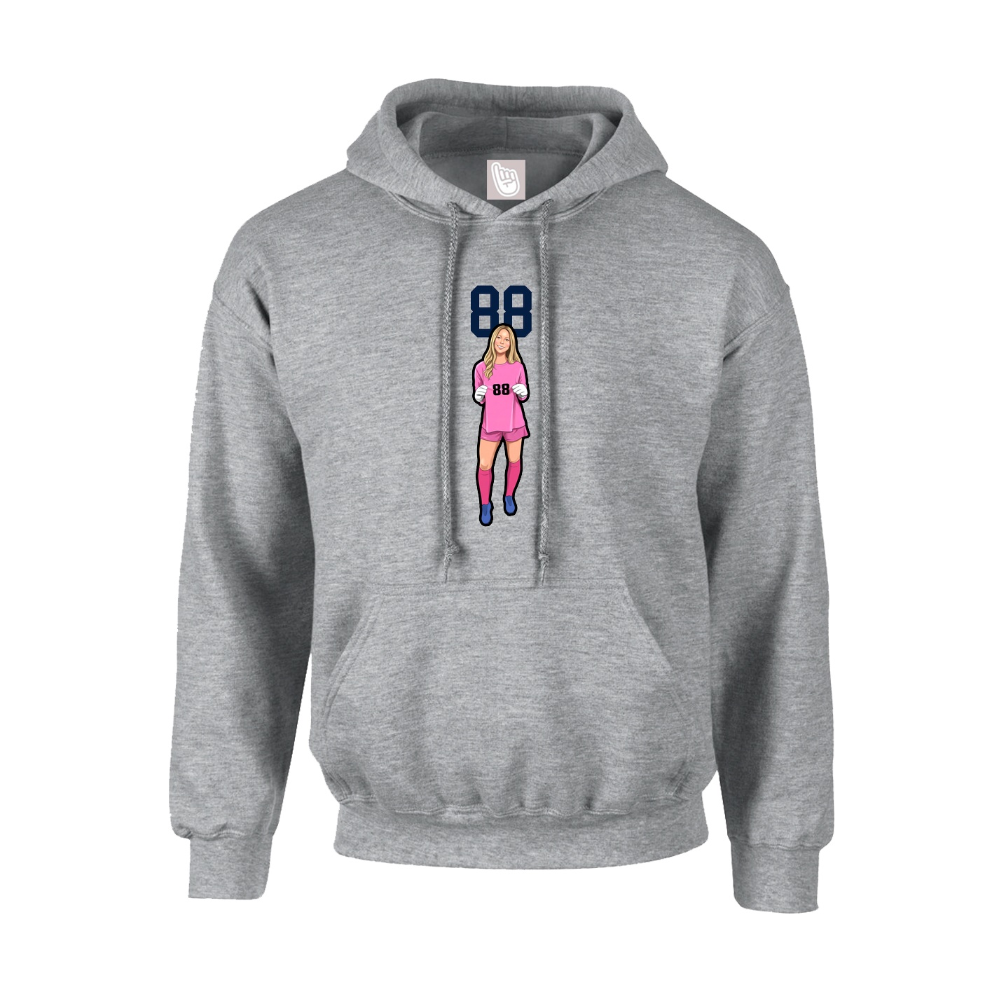 Youth Hoodie — Number Top in Grey