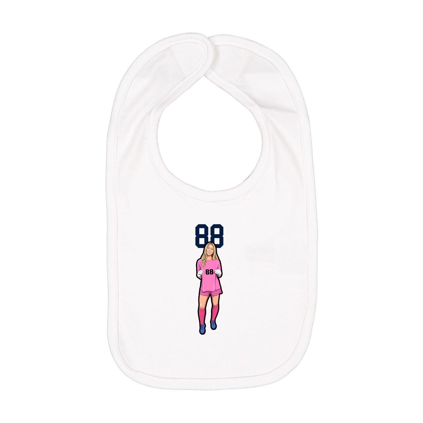 Infant Bib — Number Top in White