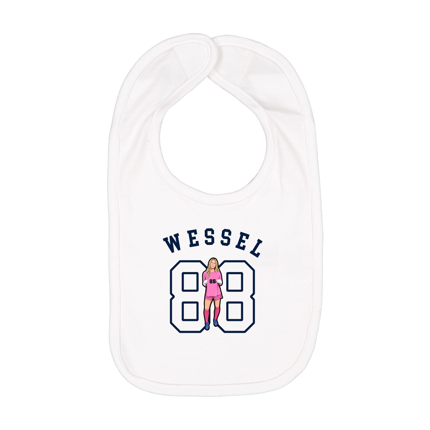 Infant Bib — Shirsey Arch in White