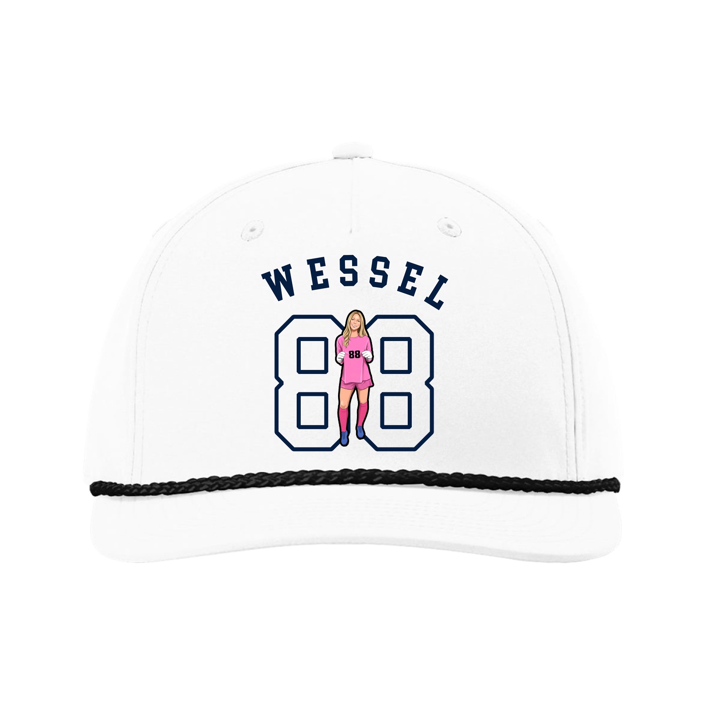 Five-Panel Classic Rope Cap — Shirsey Arch in White