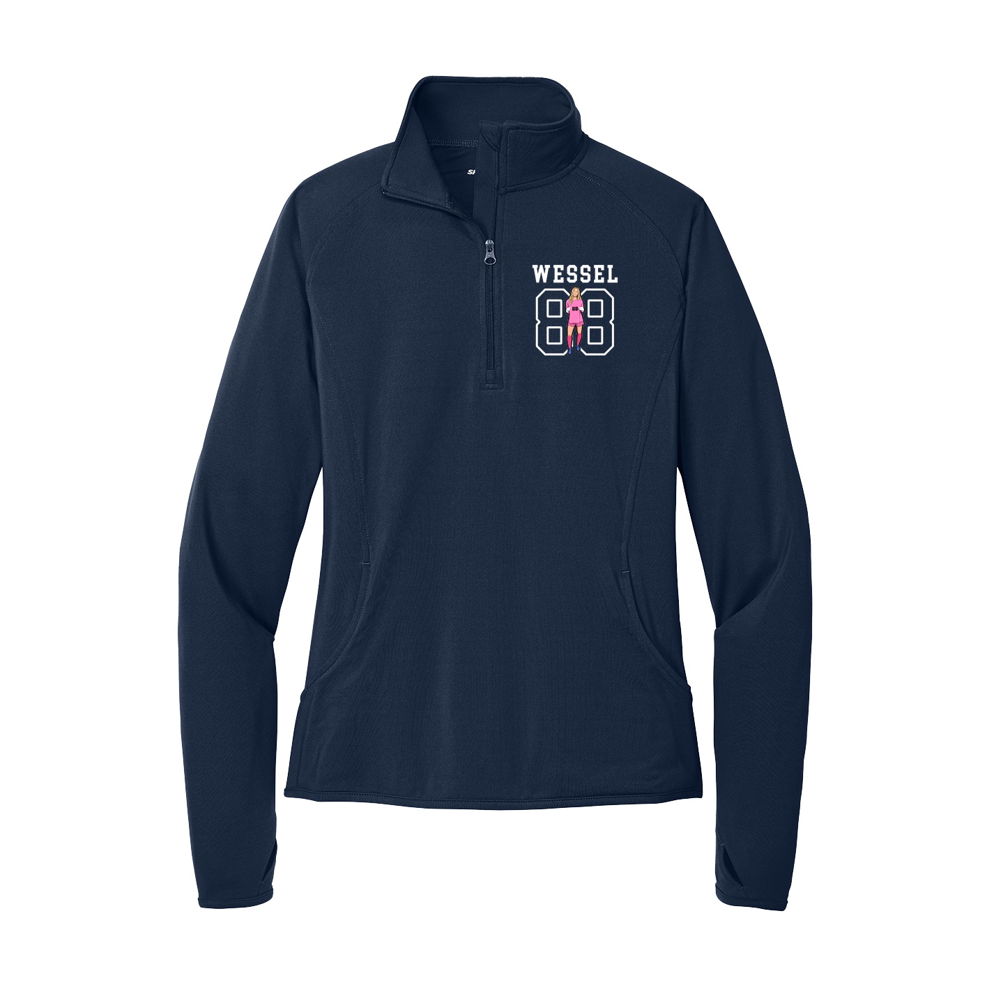 Women's Q-Zip Pullover — Shirsey in Navy