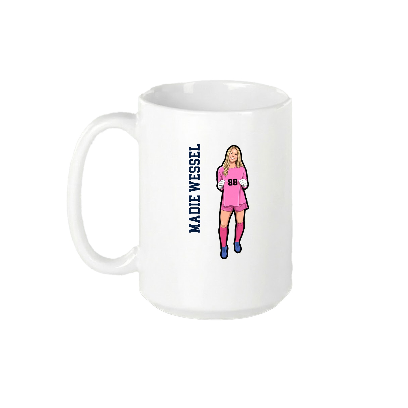 15oz Coffee Mug — Name Vertical in White