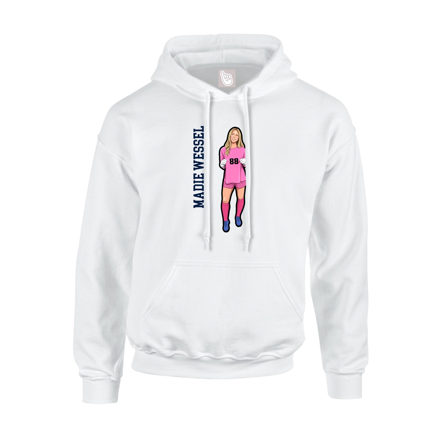 Hoodie — Name Vertical in White