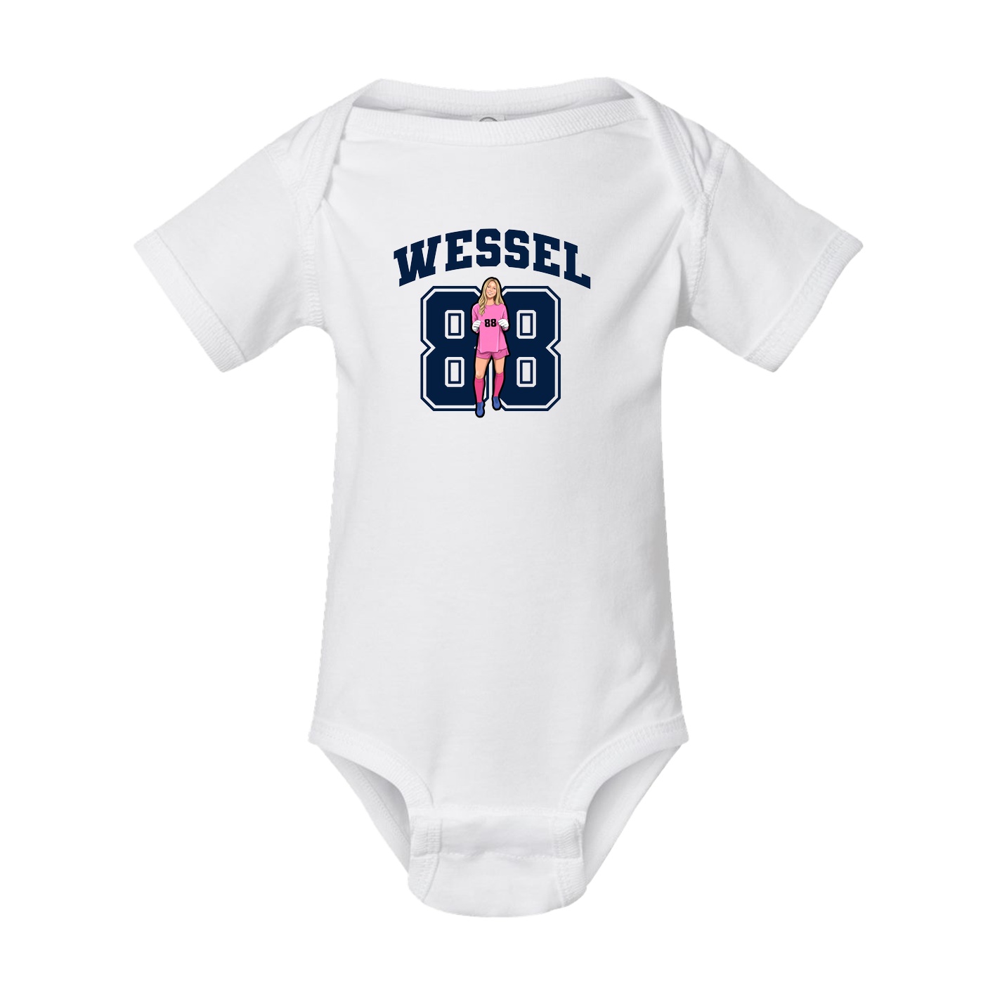 Baby Onesie — Number in White