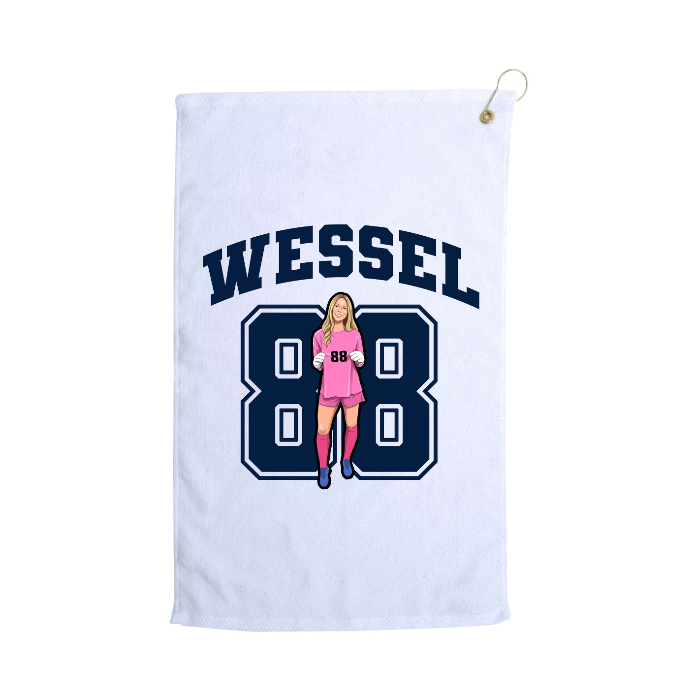 Golf Towel — Number in White