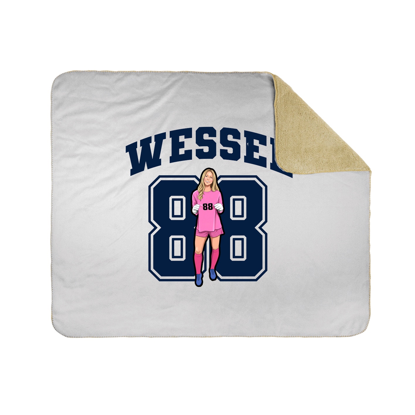 Throw Blanket — Number in White