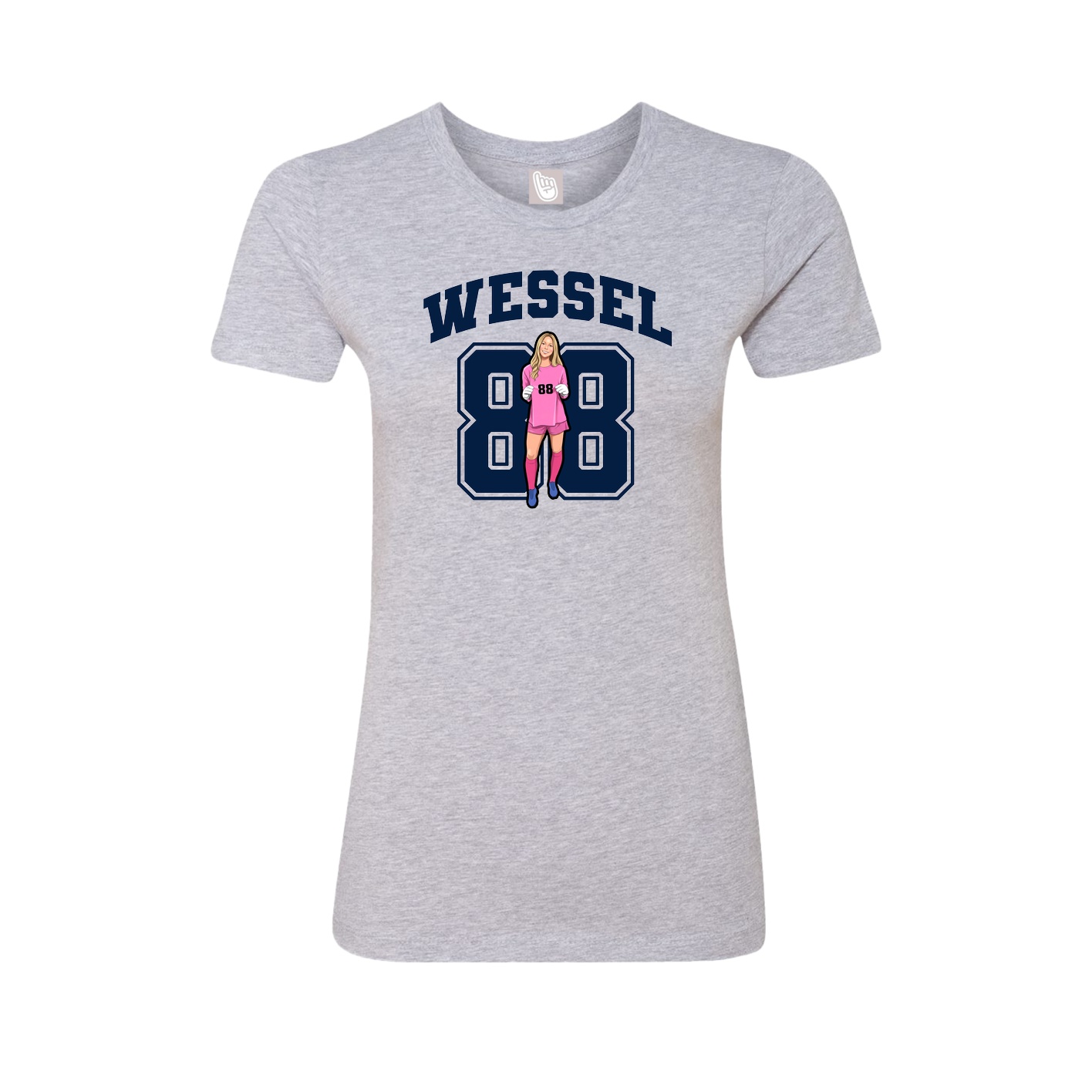 Fitted Women's Tee — Number in Grey