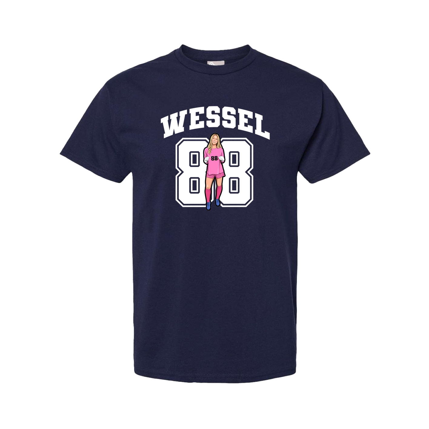 Youth Tee — Number in Navy