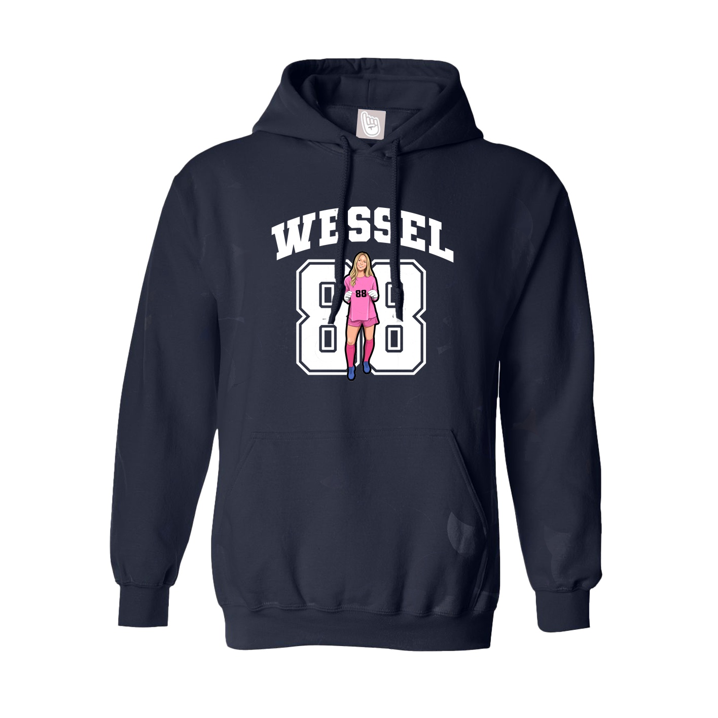 Hoodie — Number in Navy