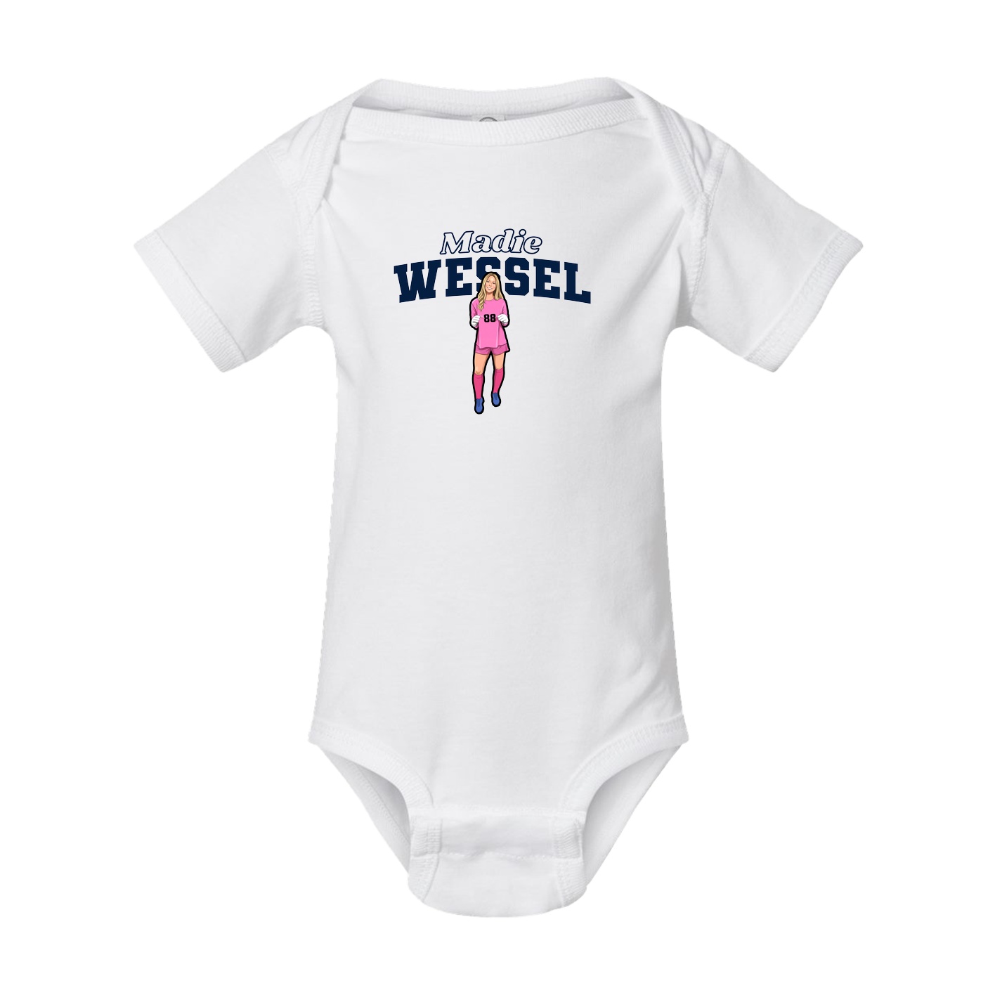 Baby Onesie — Name Arch in White