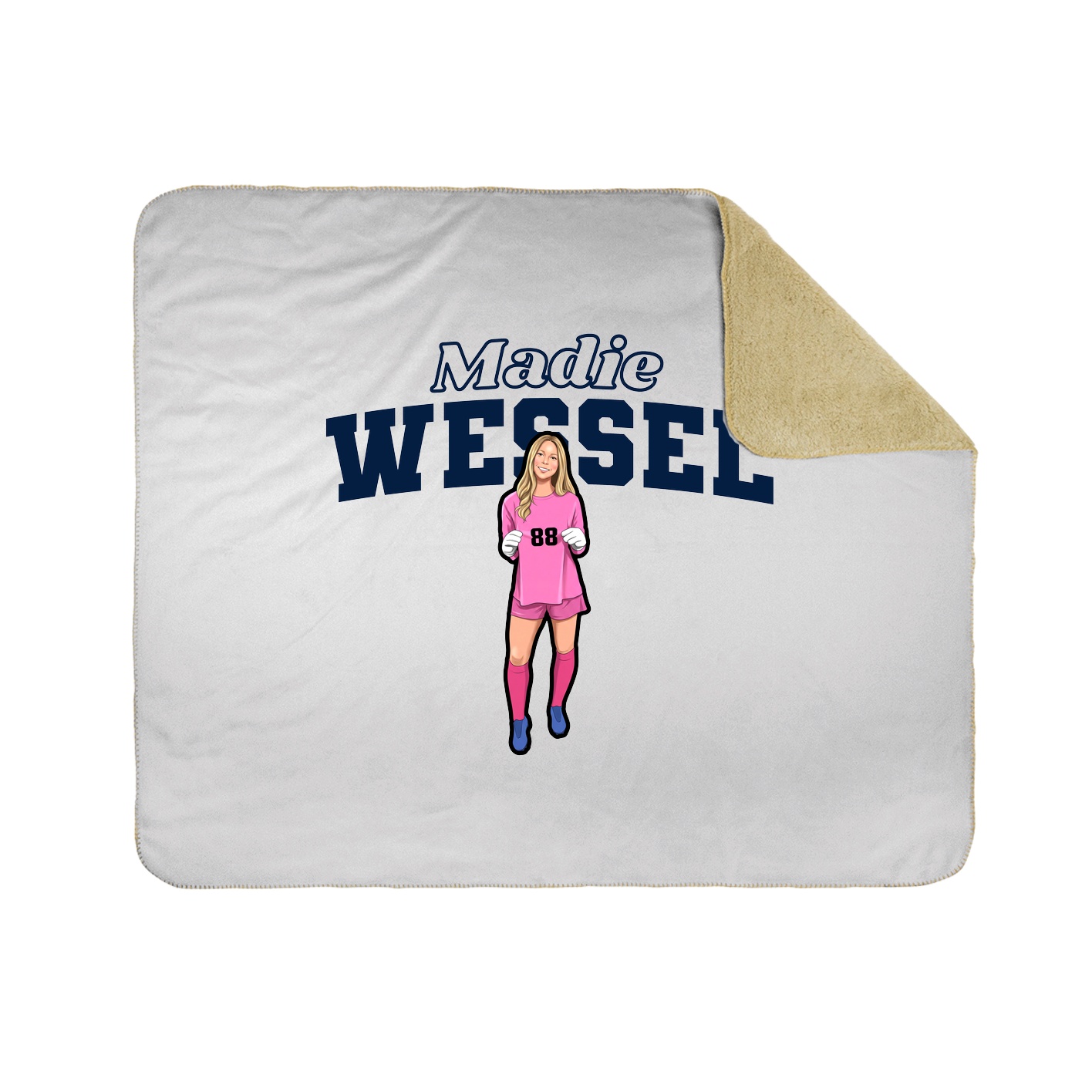 Throw Blanket — Name Arch in White