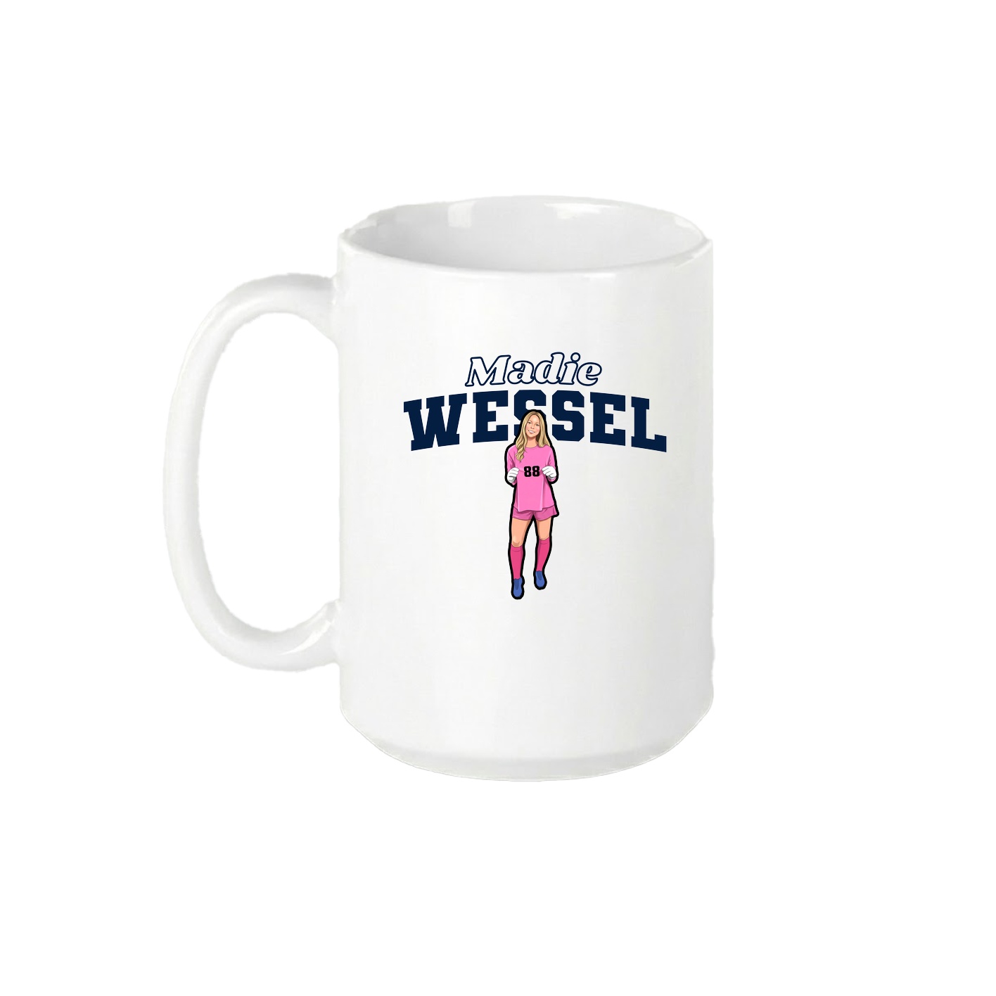 15oz Coffee Mug — Name Arch in White