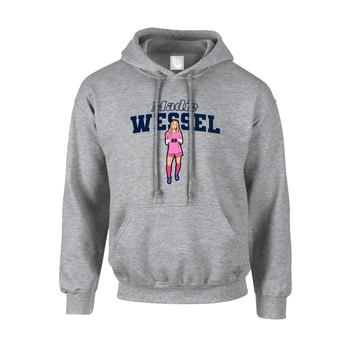 Hoodie — Name Arch in Grey