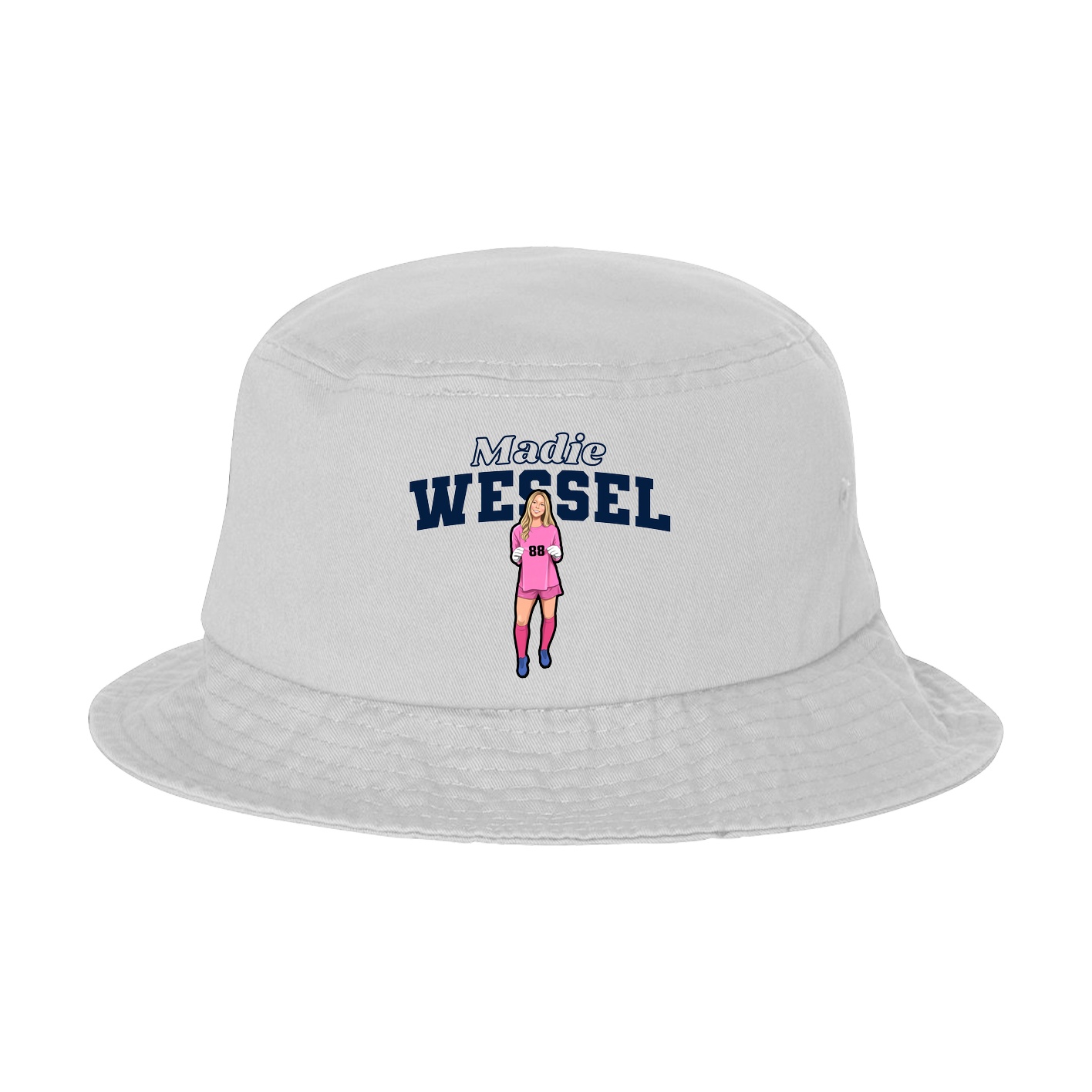 Bucket Cap — Name Arch in White