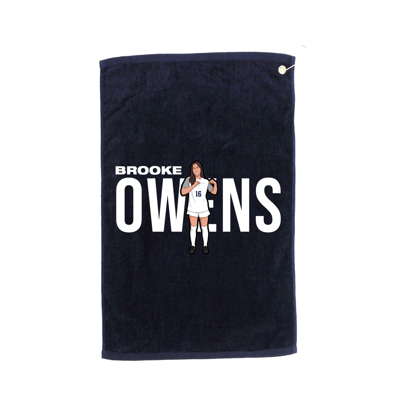 Golf Towel — Player Name in Navy