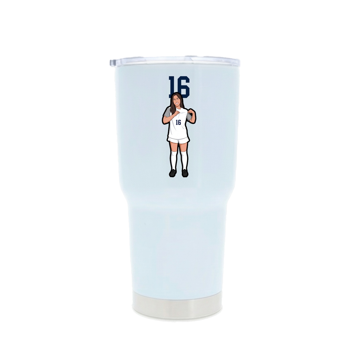 30oz Stainless Steel Tumbler — Number Top in White