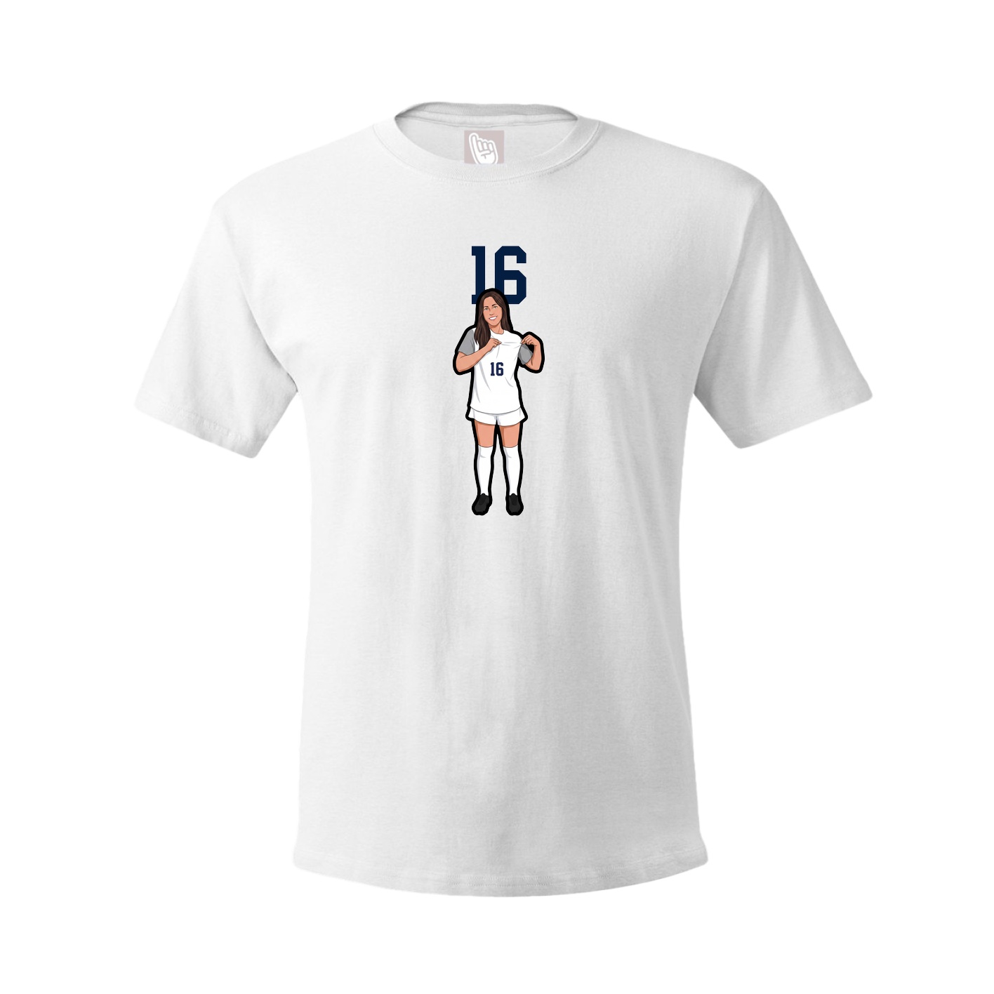 Youth Tee — Number Top in White