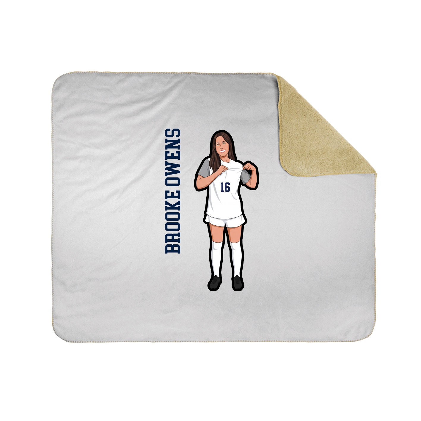 Throw Blanket — Name Vertical in White