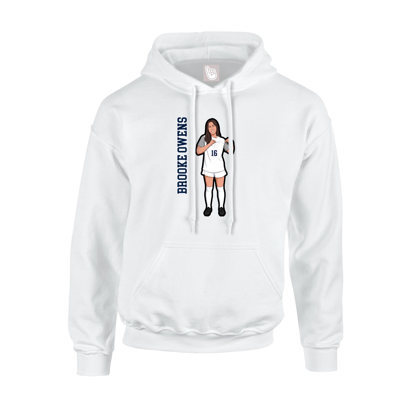 Hoodie — Name Vertical in White