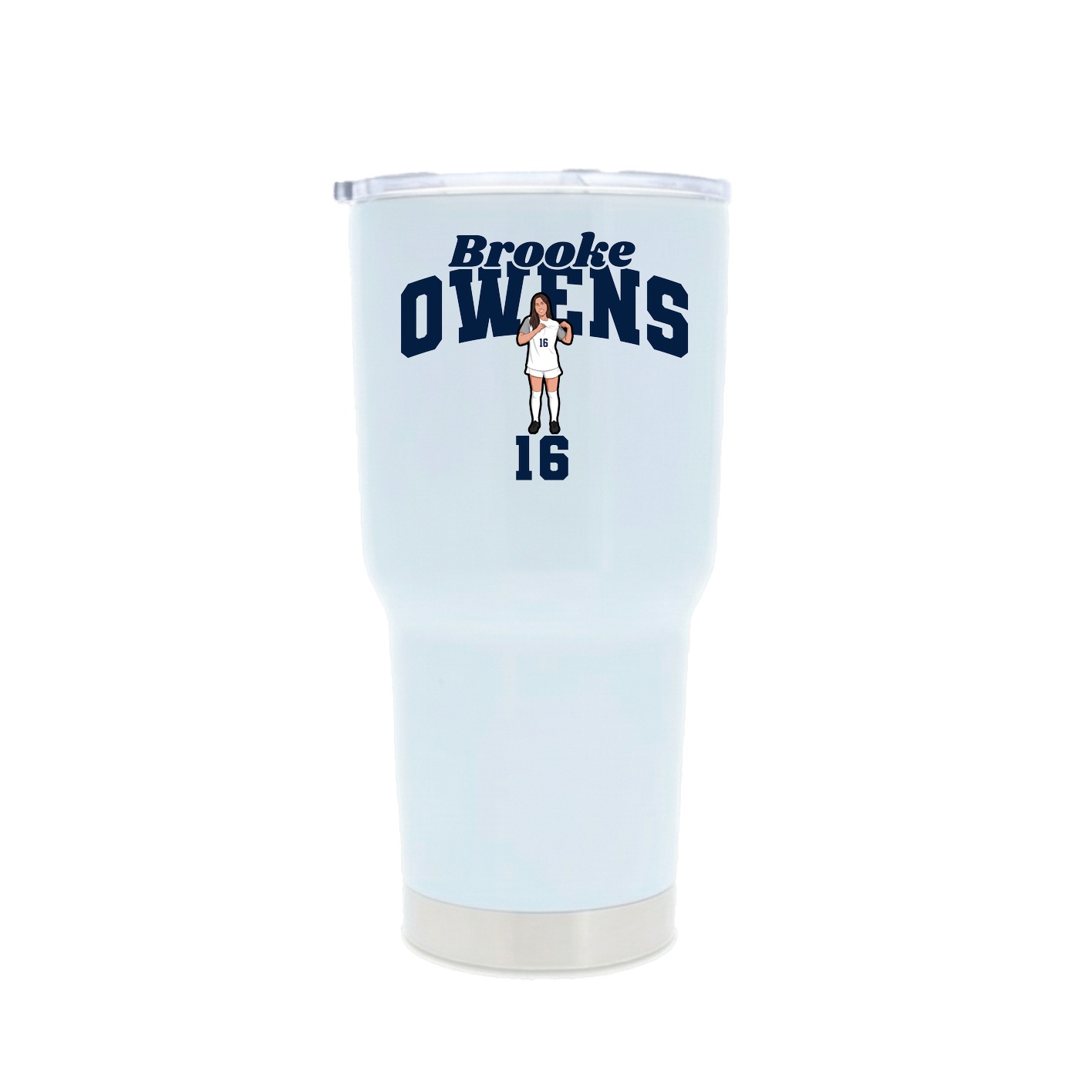 30oz Stainless Steel Tumbler — Signature Arch in White