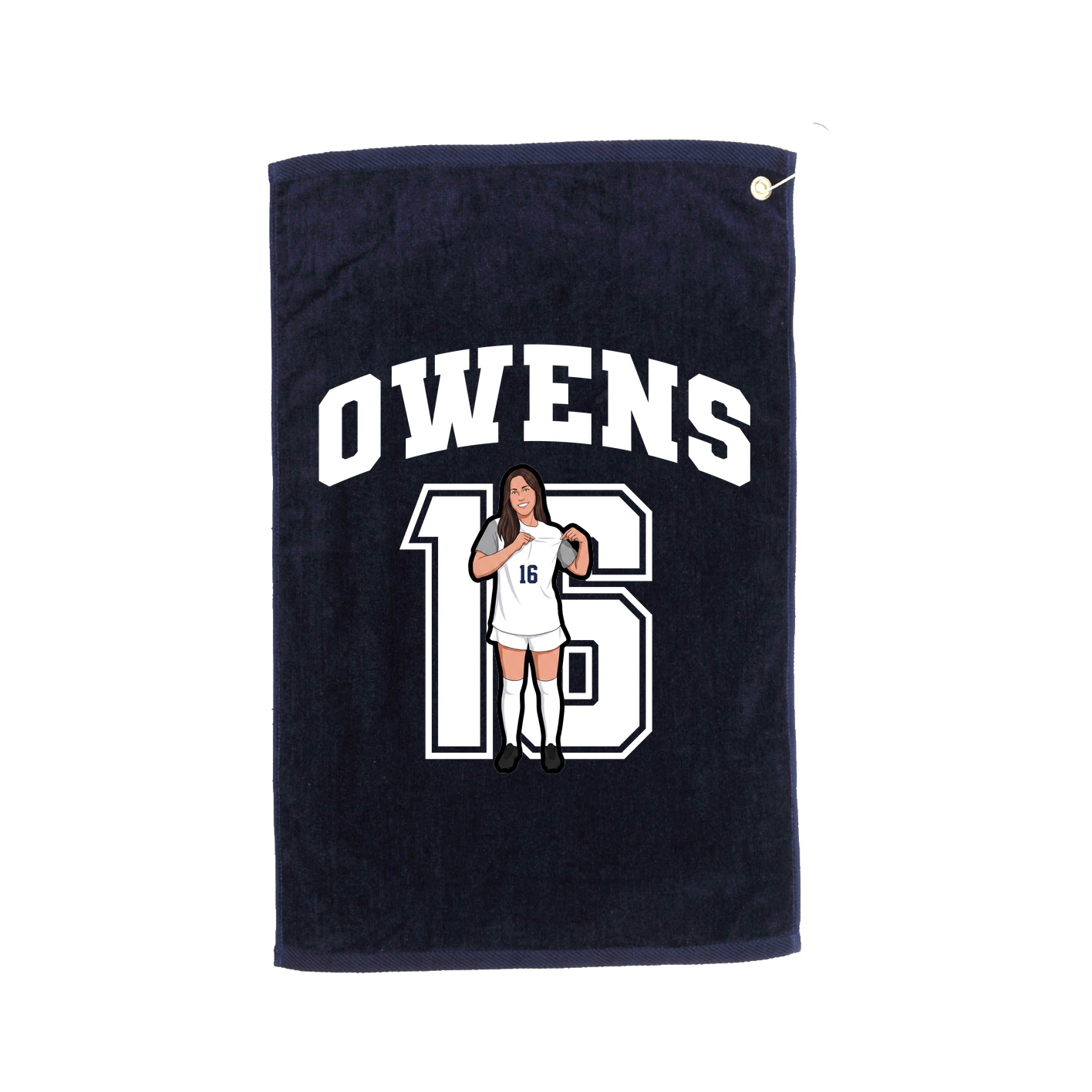 Golf Towel — Number in Navy