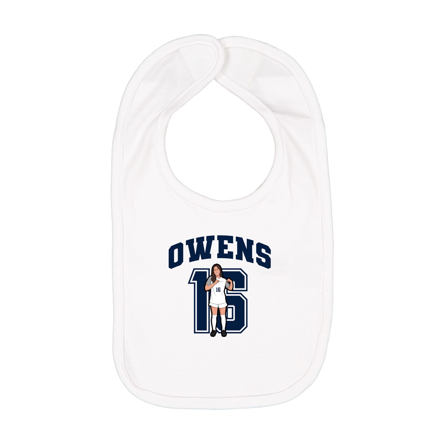 Infant Bib — Number in White