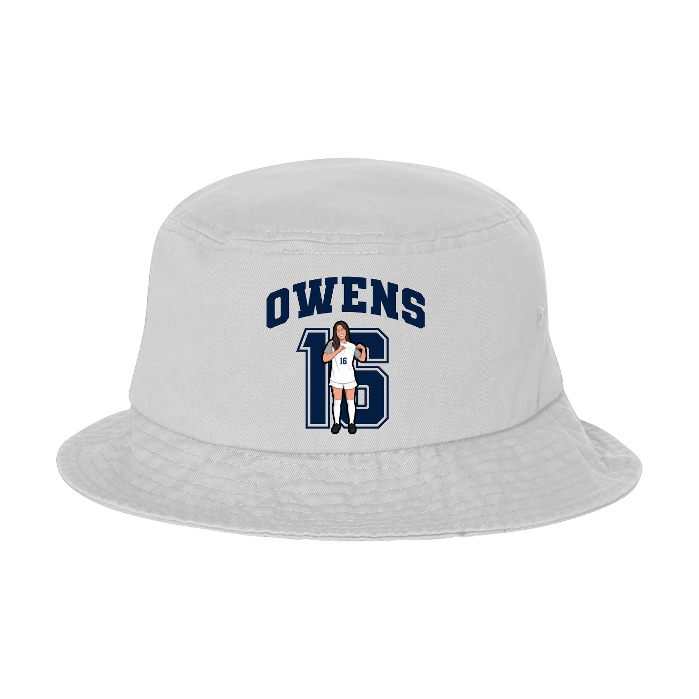Bucket Cap — Number in White