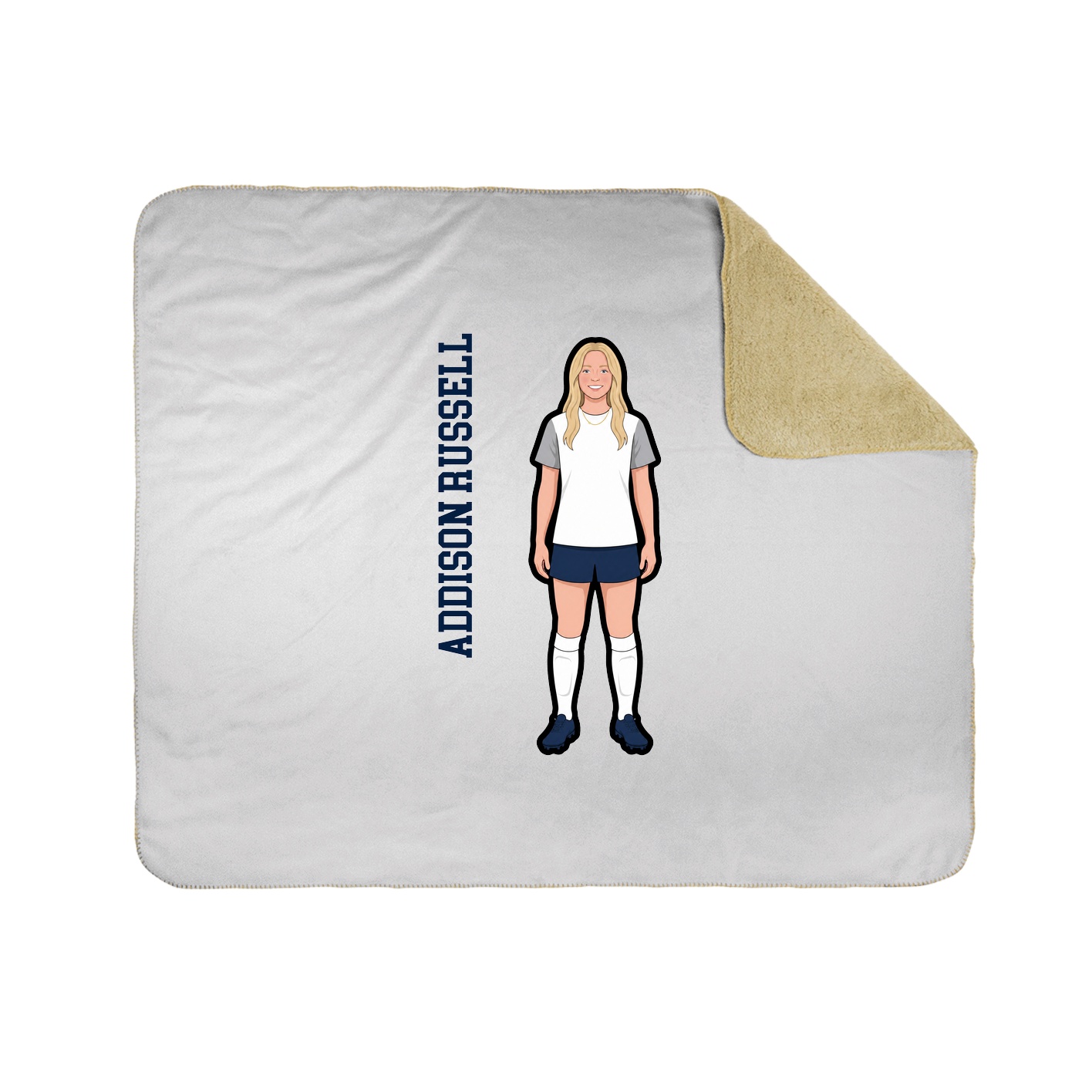Throw Blanket — Name Vertical in White