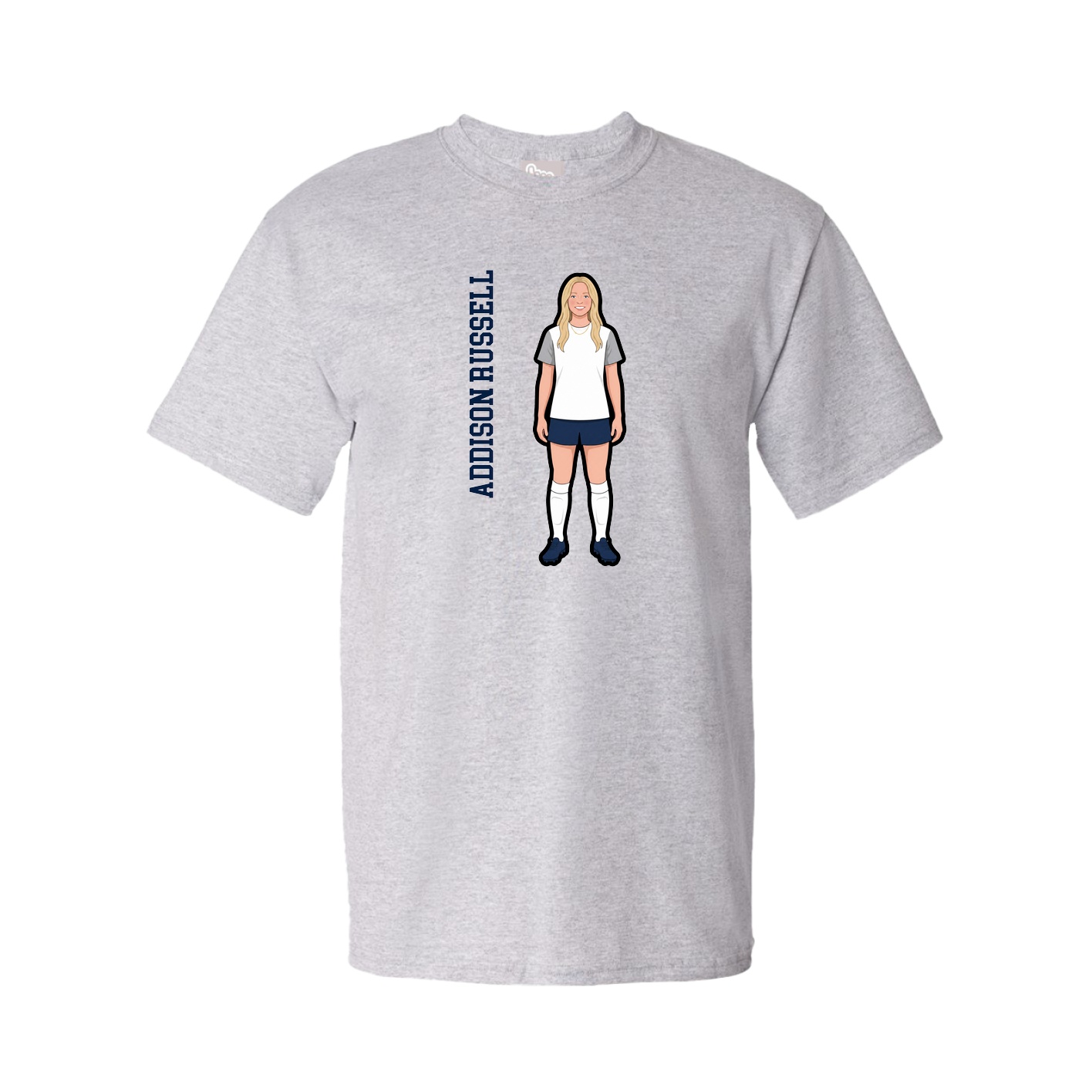 Tee — Name Vertical in Grey