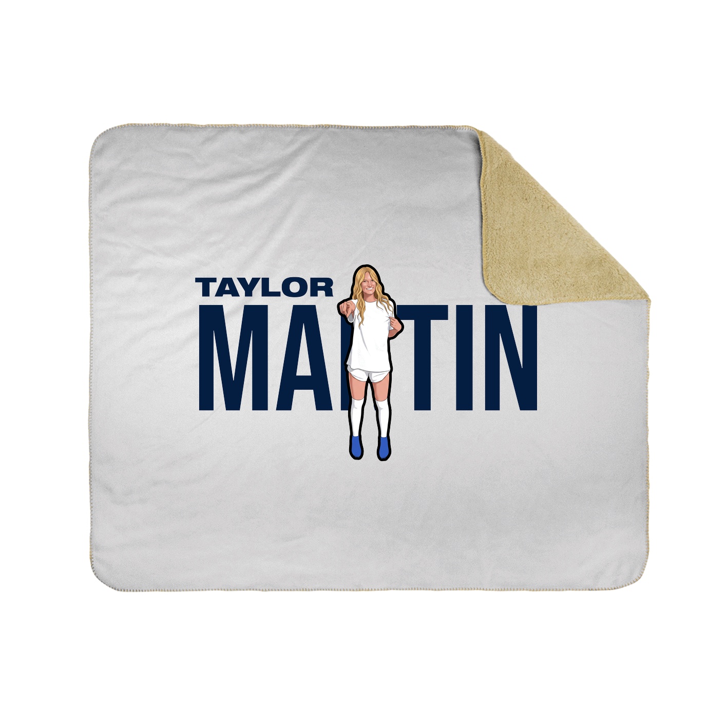 Throw Blanket — Player Name in White