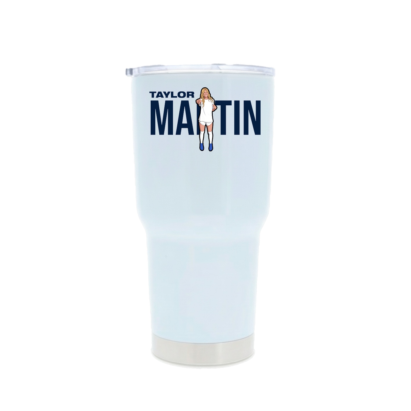 30oz Stainless Steel Tumbler — Player Name in White