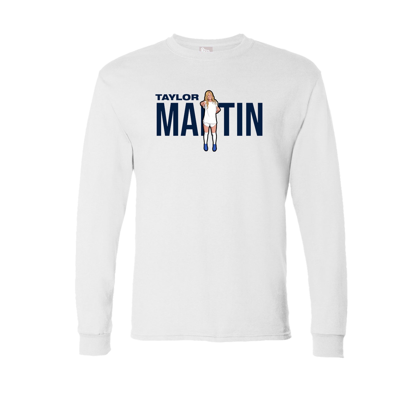 Long Sleeve Tee — Player Name in White