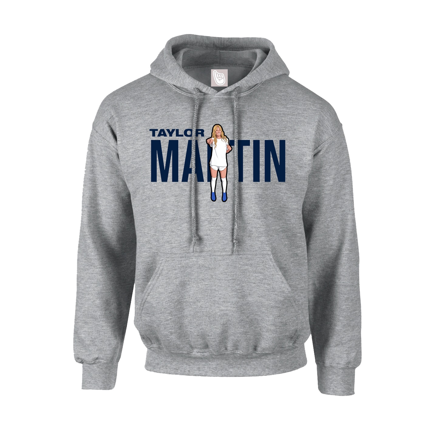 Hoodie — Player Name in Grey
