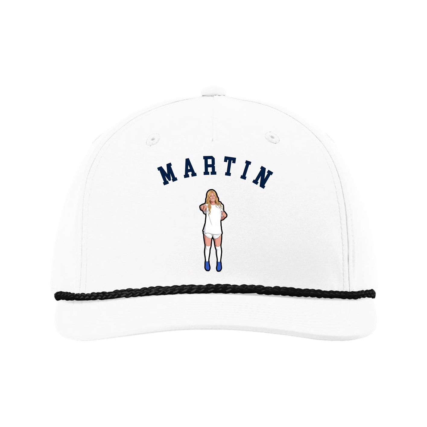 Five-Panel Classic Rope Cap — Shirsey Arch in White