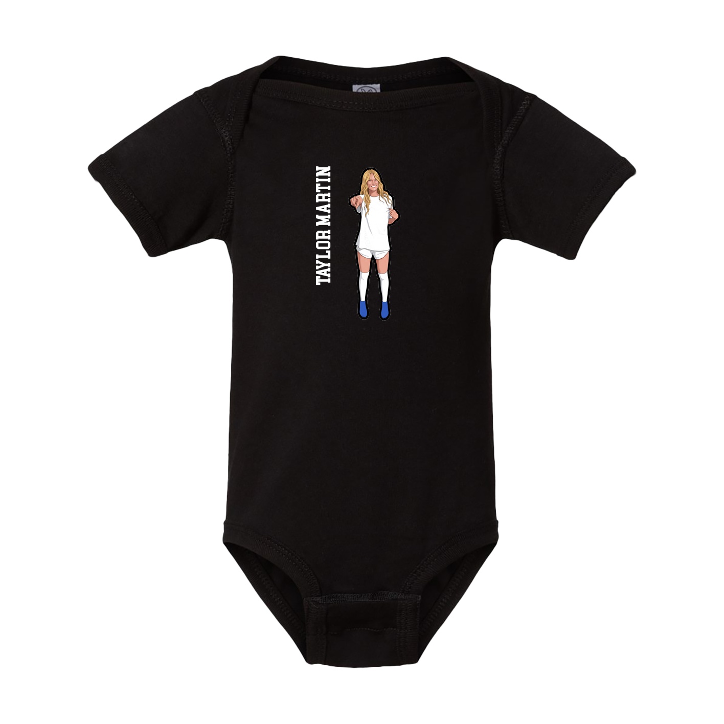 Baby Onesie — Name Vertical in Black
