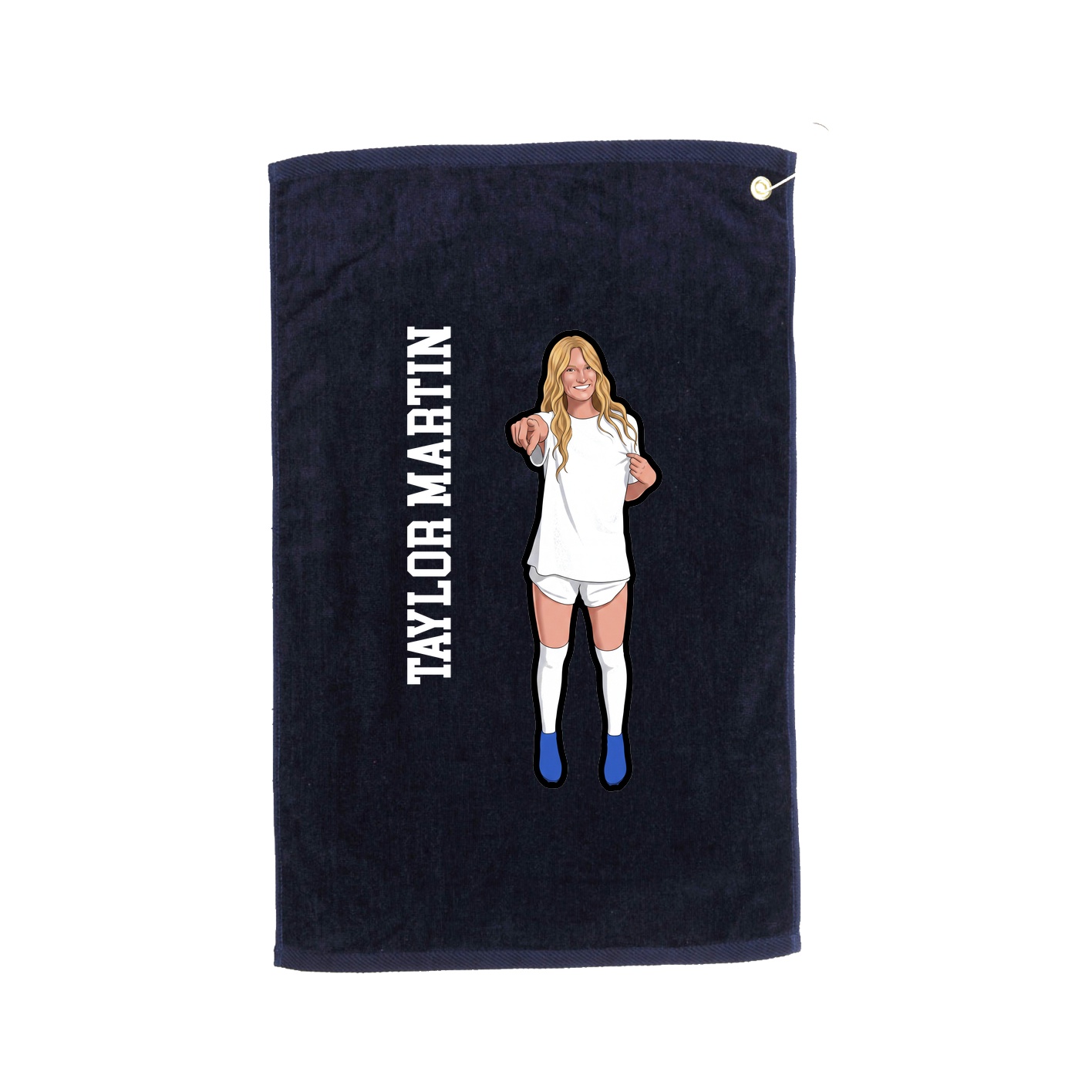 Golf Towel — Name Vertical in Navy